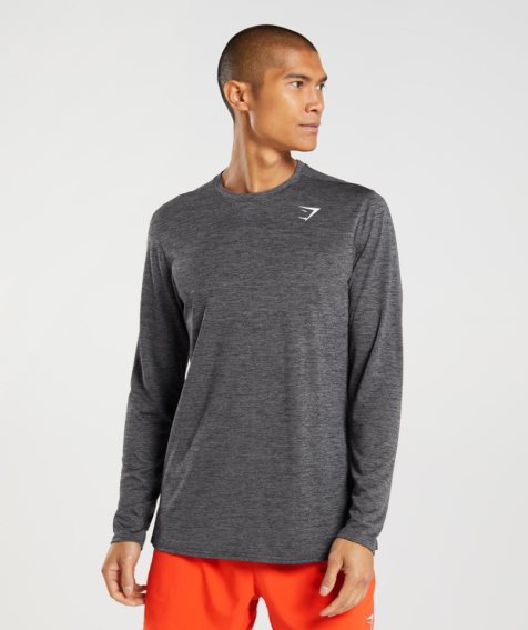 Koszulki Gymshark Arrival Long Sleeve Męskie Ciemny Szare | PL 024BHS